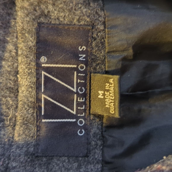 Wool gray pea coat long warm double breasted car coat medium M - Picture 2 of 6